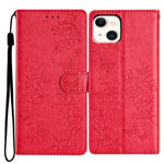 Custodia in pelle con farfalle per iPhone 15 Pro