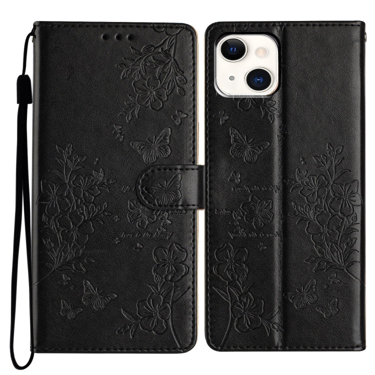 Custodia in pelle con farfalle per iPhone 15 Pro