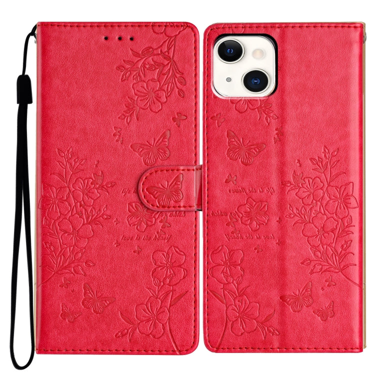 Custodia in pelle con farfalle per iPhone 15 Pro