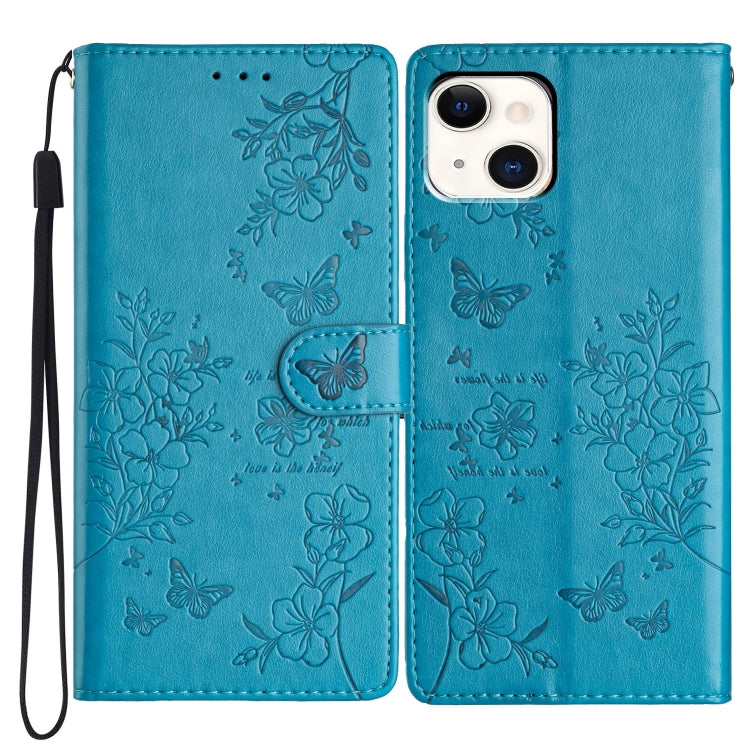 Custodia in pelle con farfalle per iPhone 15 Pro