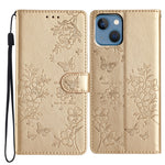 Custodia in pelle con farfalle per iPhone 15 Pro