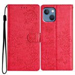Custodia in pelle con farfalle per iPhone 15 Pro