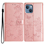 Custodia in pelle con farfalle per iPhone 15 Pro