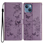 Custodia in pelle con farfalle per iPhone 15 Pro