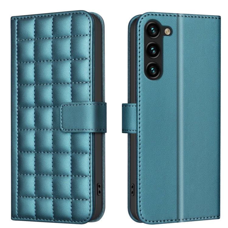 Custodia in pelle con trama quadrata per Samsung Galaxy S22 Ultra 5G
