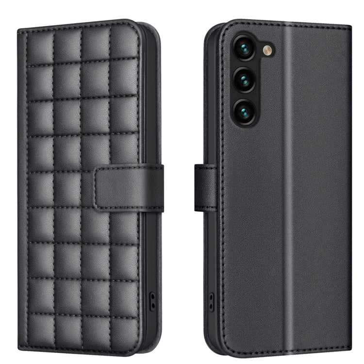 Custodia in pelle con trama quadrata per Samsung Galaxy S22 Ultra 5G