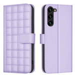Custodia in pelle con trama quadrata per Samsung Galaxy S22 Ultra 5G