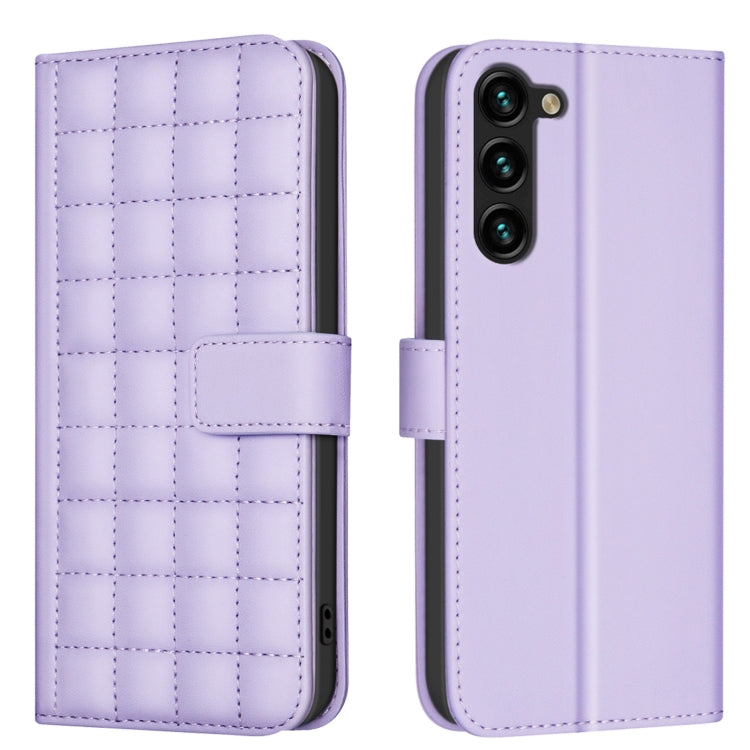 Custodia in pelle con trama quadrata per Samsung Galaxy S22 Ultra 5G