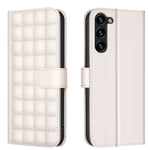 Custodia in pelle con trama quadrata per Samsung Galaxy S23 FE 5G