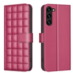 Custodia in pelle con trama quadrata per Samsung Galaxy S23 FE 5G