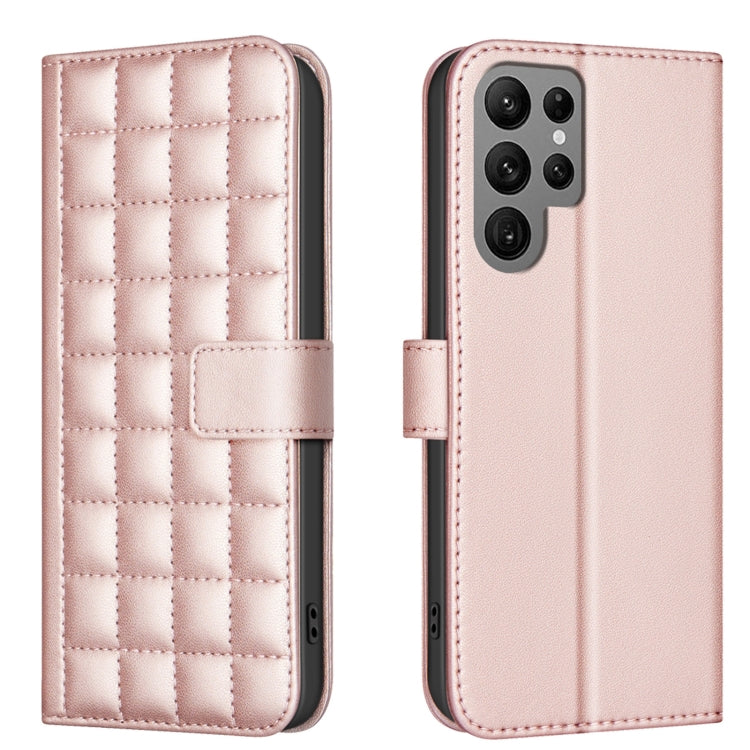 Custodia in pelle con trama quadrata per Samsung Galaxy S23 FE 5G