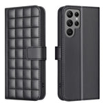 Custodia in pelle con trama quadrata per Samsung Galaxy S23 FE 5G