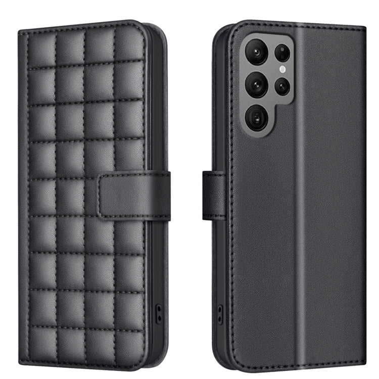 Custodia in pelle con trama quadrata per Samsung Galaxy S23 FE 5G