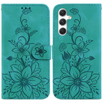 Custodia in pelle goffrata Giglio per Samsung Galaxy S25+ 5G con cavalletto