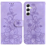 Custodia in pelle goffrata Giglio per Samsung Galaxy S25+ 5G con cavalletto