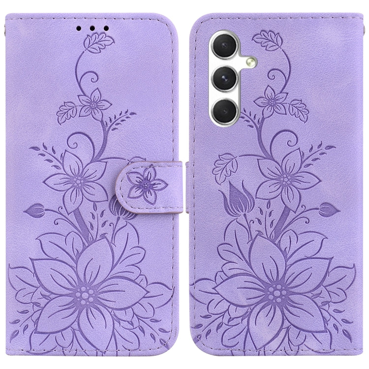 Custodia in pelle goffrata Giglio per Samsung Galaxy S25+ 5G con cavalletto