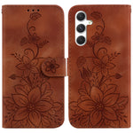 Custodia in pelle goffrata Giglio per Samsung Galaxy S25+ 5G con cavalletto