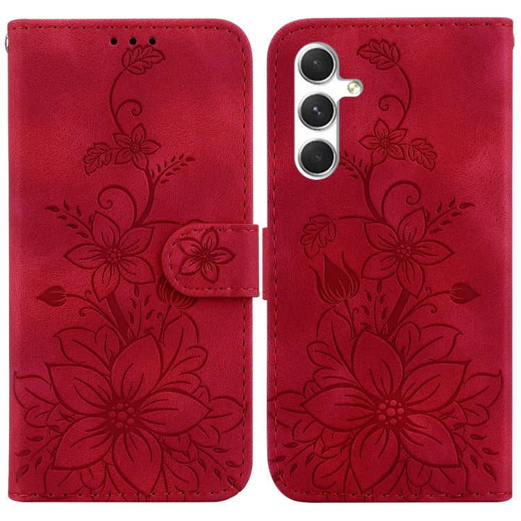 Custodia in pelle goffrata Giglio per Samsung Galaxy S25+ 5G con cavalletto