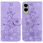 Custodia in pelle goffrata Giglio per Samsung Galaxy S25+ 5G con cavalletto