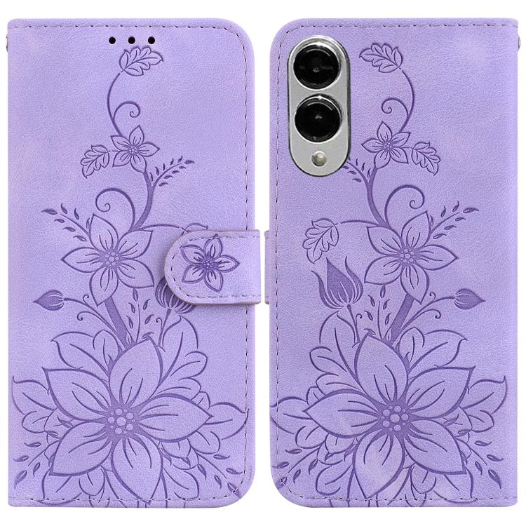 Custodia in pelle goffrata Giglio per Samsung Galaxy S25+ 5G con cavalletto