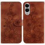 Custodia in pelle goffrata Giglio per Samsung Galaxy S25+ 5G con cavalletto