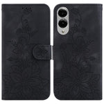 Custodia in pelle goffrata Giglio per Samsung Galaxy S25+ 5G con cavalletto