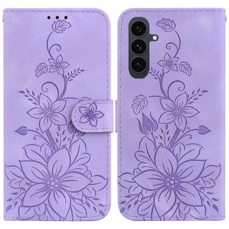 Custodia in pelle goffrata Giglio per Samsung Galaxy S25+ 5G con cavalletto