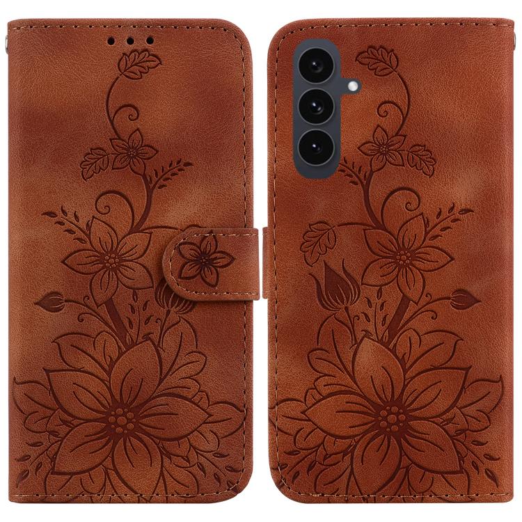 Custodia in pelle goffrata Giglio per Samsung Galaxy S25+ 5G con cavalletto