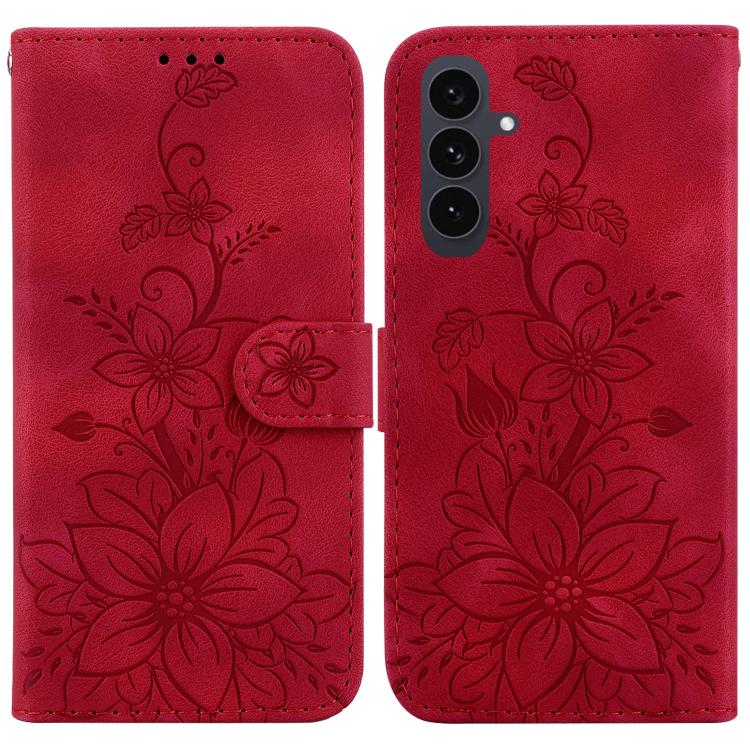 Custodia in pelle goffrata Giglio per Samsung Galaxy S25+ 5G con cavalletto