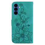 Custodia in pelle goffrata Giglio per Samsung Galaxy S25+ 5G con cavalletto