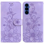 Custodia in pelle goffrata Giglio per Samsung Galaxy S25+ 5G con cavalletto
