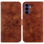 Custodia in pelle goffrata Giglio per Samsung Galaxy S25+ 5G con cavalletto