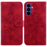 Custodia in pelle goffrata Giglio per Samsung Galaxy S25+ 5G con cavalletto