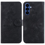 Custodia in pelle goffrata Giglio per Samsung Galaxy S25+ 5G con cavalletto