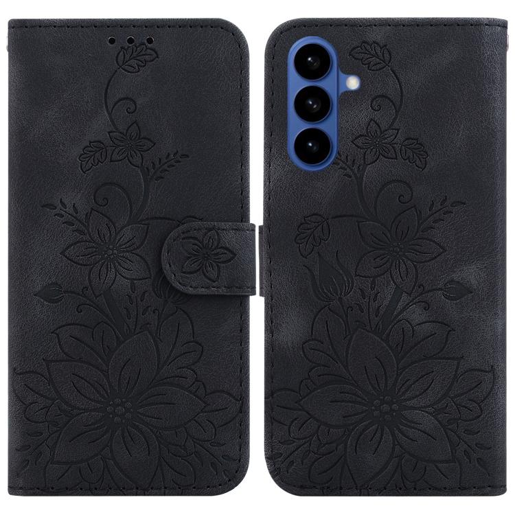 Custodia in pelle goffrata Giglio per Samsung Galaxy S25+ 5G con cavalletto