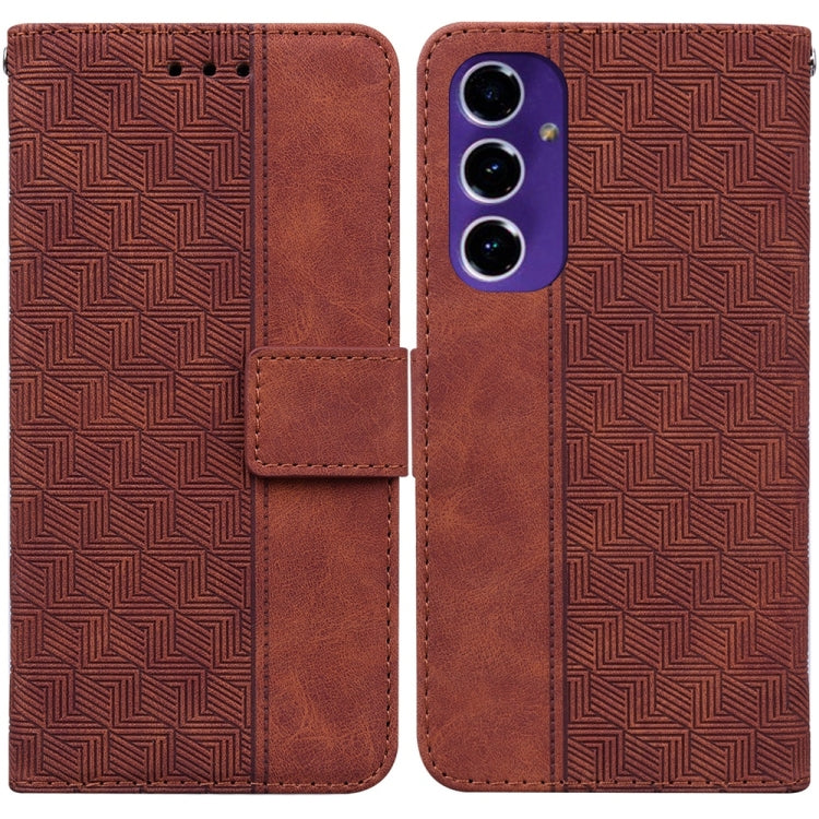 Custodia in pelle goffrata geometrica per Samsung Galaxy S25 Ultra 5G
