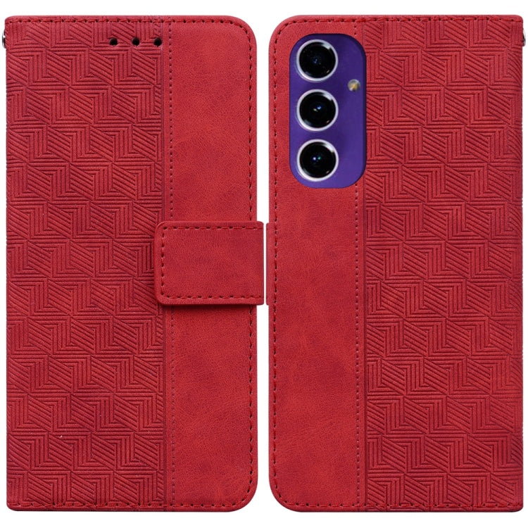 Custodia in pelle goffrata geometrica per Samsung Galaxy S25 Ultra 5G
