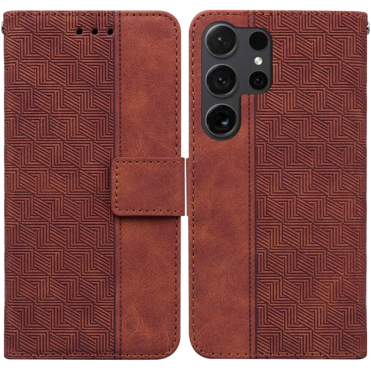 Custodia in pelle goffrata geometrica per Samsung Galaxy S25 Ultra 5G