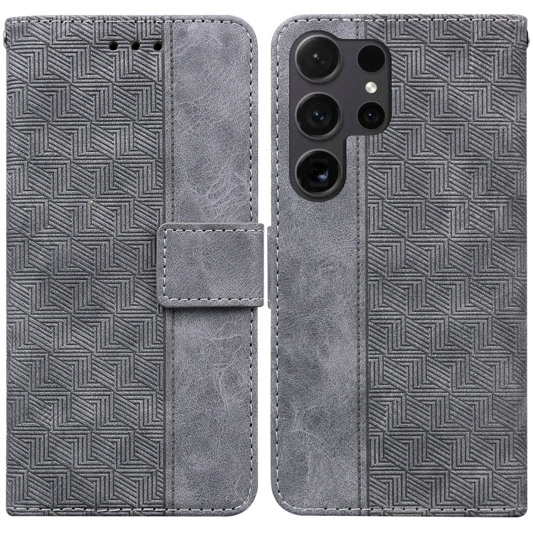 Custodia in pelle goffrata geometrica per Samsung Galaxy S25 Ultra 5G