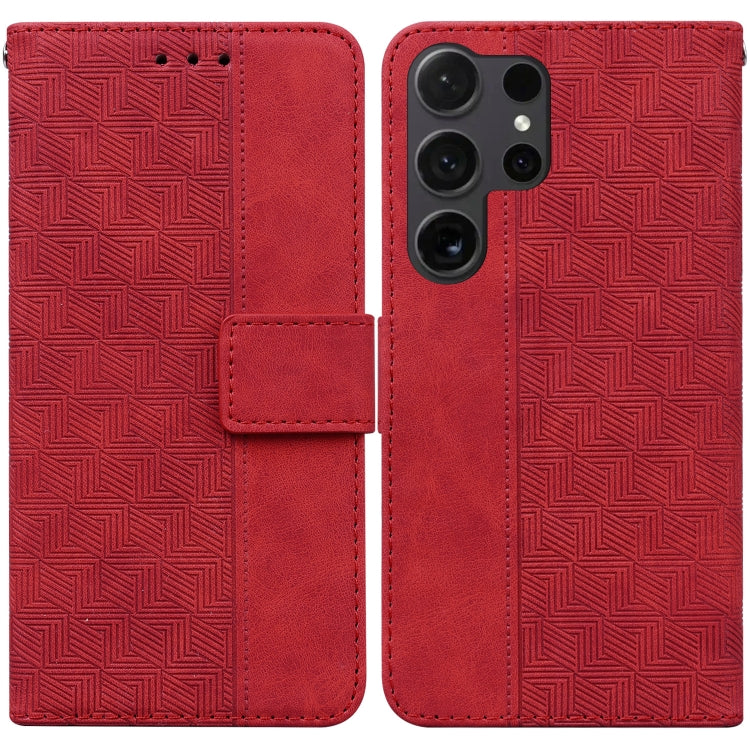 Custodia in pelle goffrata geometrica per Samsung Galaxy S25 Ultra 5G
