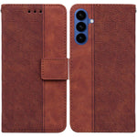 Custodia per telefono in pelle goffrata geometrica per Samsung Galaxy S26+ 5G