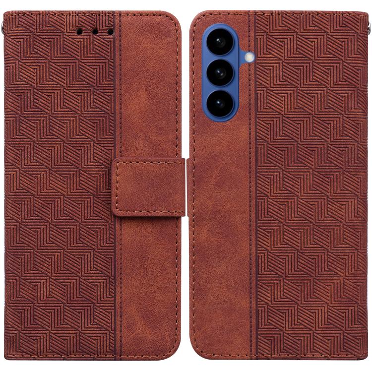 Custodia per telefono in pelle goffrata geometrica per Samsung Galaxy S26+ 5G
