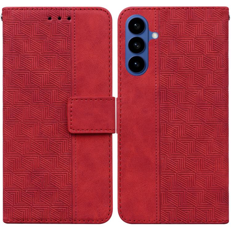 Custodia per telefono in pelle goffrata geometrica per Samsung Galaxy S26+ 5G