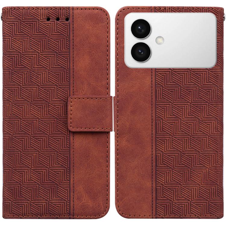 Custodia per telefono in pelle goffrata geometrica per Samsung Galaxy S26+ 5G