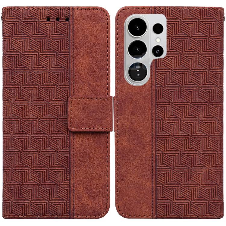 Custodia per telefono in pelle goffrata geometrica per Samsung Galaxy S26+ 5G