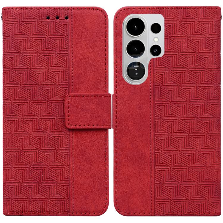 Custodia per telefono in pelle goffrata geometrica per Samsung Galaxy S26+ 5G