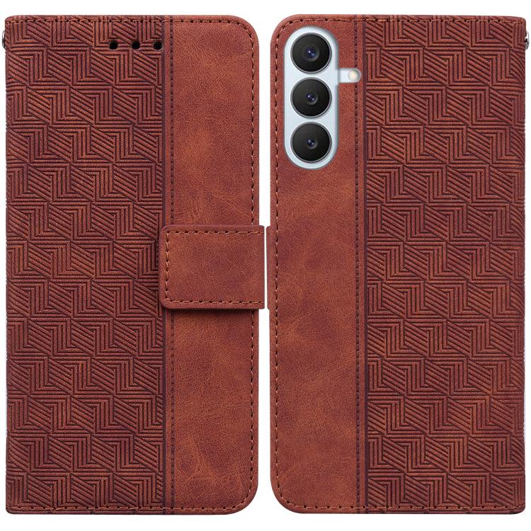 Custodia per telefono in pelle goffrata geometrica per Samsung Galaxy S26+ 5G