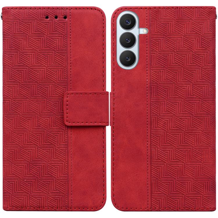 Custodia per telefono in pelle goffrata geometrica per Samsung Galaxy S26+ 5G