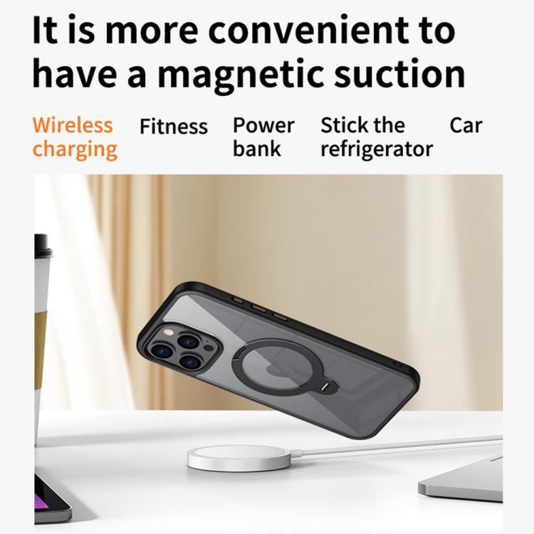 Custodia trasparente con anello magnetico per iPhone 16 Pro Max