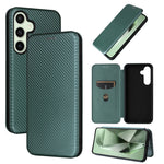 Custodia per cellulare in pelle con texture in fibra di carbonio, For Samsung Galaxy S24 FE 5G